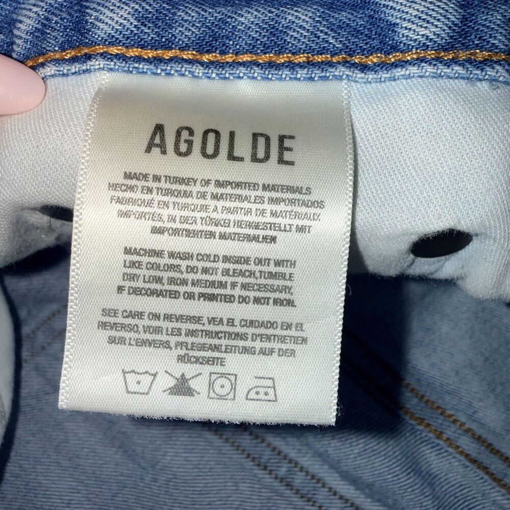 Agolde Dee Distressed Denim Short - 29 - Picture 6 of 7
